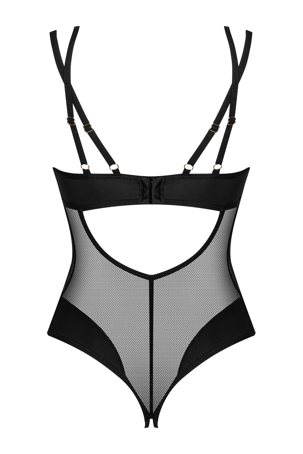 Crotchless Mesh Black Teddy: Obsessive Lingerie Ultimate Allure-3