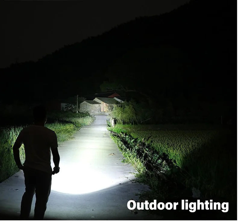 High-power Led Flashlight USB Rechargeable Torch Zoomable Light with Built-in Battery Camping Hiking Lantern Emergency Lamp