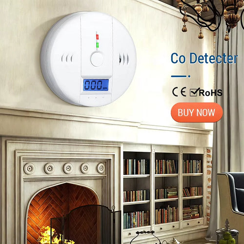 Carbon Monoxide Alarm Smoke Alarm Co Detector LCD Display Alarm Home Wireless Toxic Gas Leak Detector Fire Sound Alarm