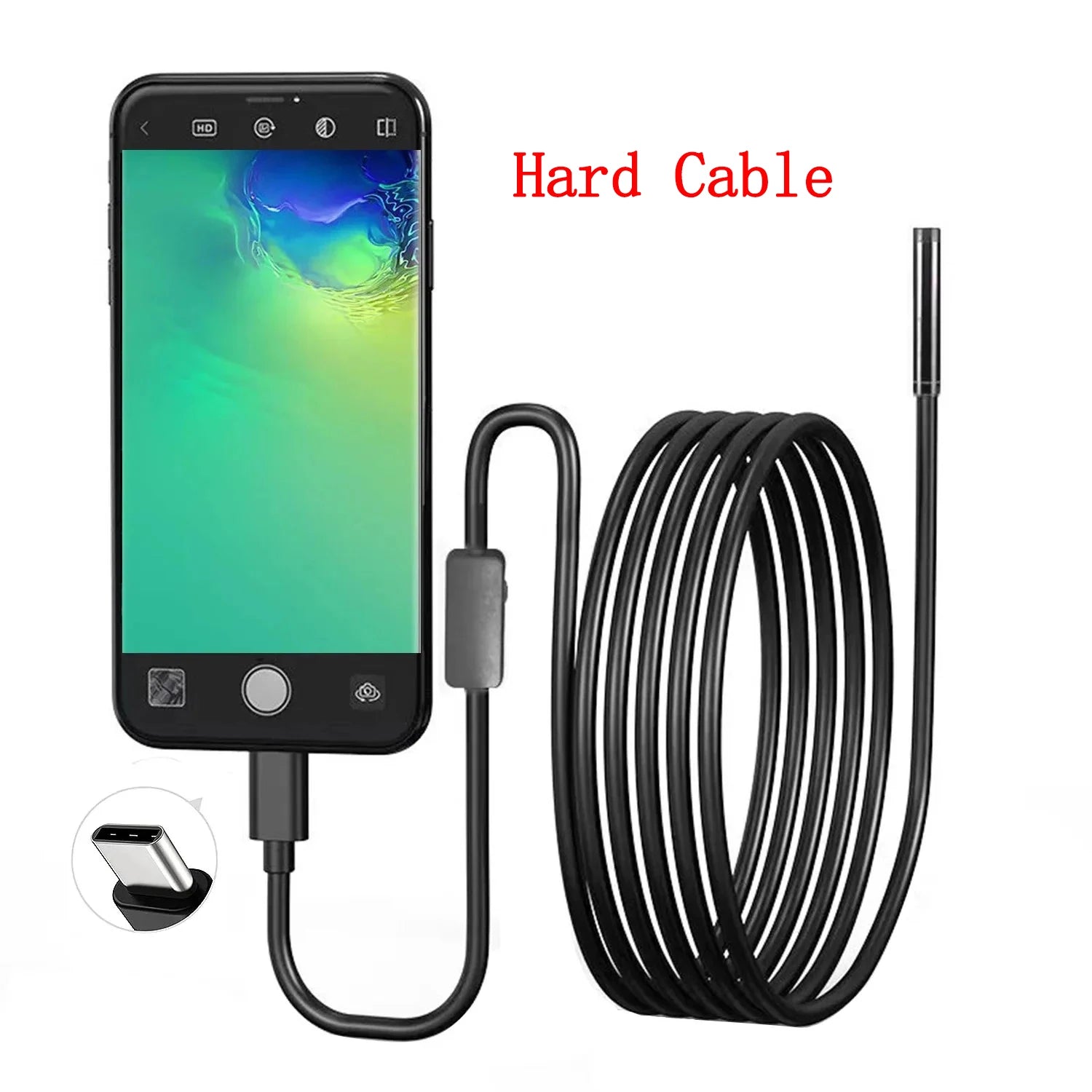USB Endoscope for OTG Android Phone 5.5mm Borescope Inspection Snake Camera IP67 Waterproof with 6 LED Lights For Type C