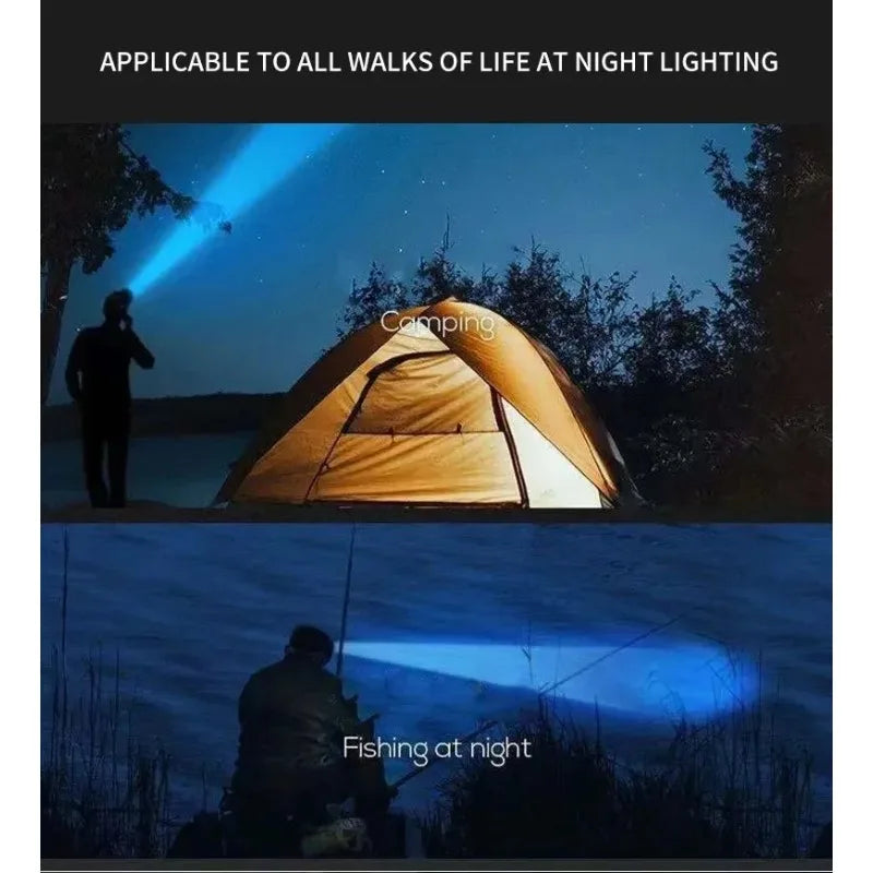 Rechargeable LED Headlamp Powerful for Fishing Hunting Camping Hiking - Adjustable Bright Front Torch Lanterns