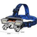 Rechargeable LED Headlamp Powerful for Fishing Hunting Camping Hiking - Adjustable Bright Front Torch Lanterns